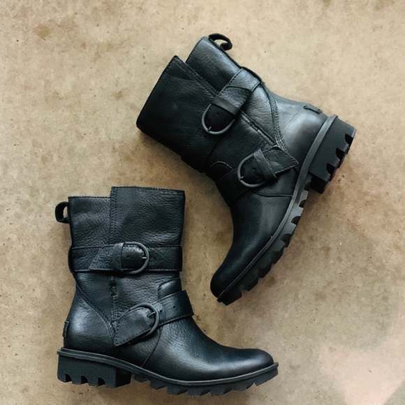 Sorel Shoes - Women’s Sorel Phoenix Moto Black Buckle Boots 6